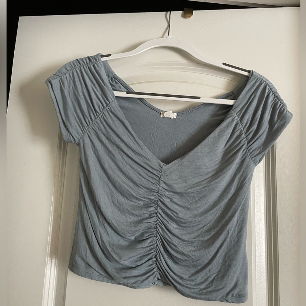 Light blue crop top
